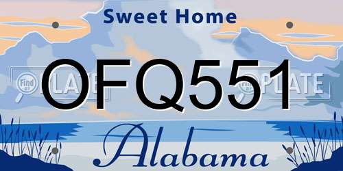 OFQ551 Alabama License Plate