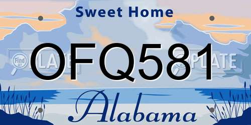 OFQ581 Alabama License Plate