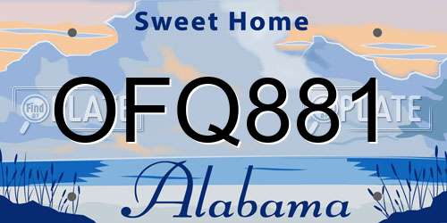 OFQ881 Alabama License Plate