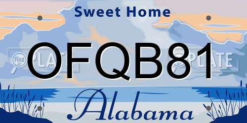 OFQB81 Alabama License Plate