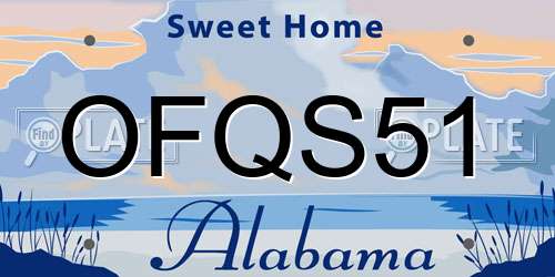 OFQS51 Alabama License Plate