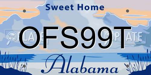 OFS99T Alabama License Plate