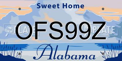 OFS99Z Alabama License Plate