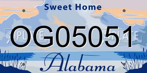 OG05051 Alabama License Plate