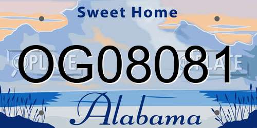 OG08081 Alabama License Plate
