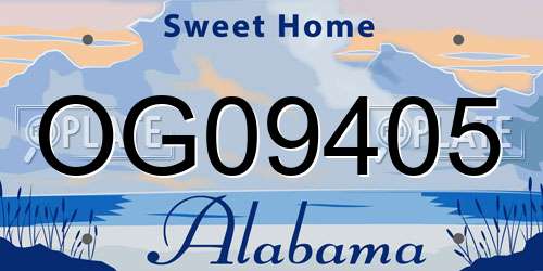 OG09405 Alabama License Plate
