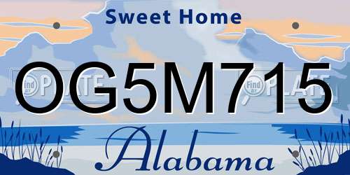 OG5M715 Alabama License Plate