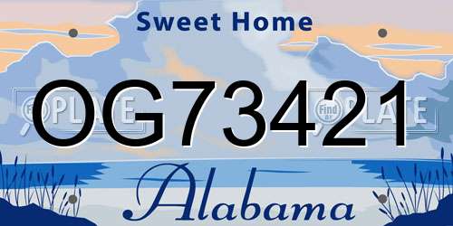 OG73421 Alabama License Plate