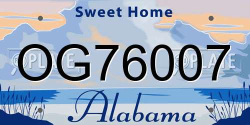 OG76007 Alabama License Plate