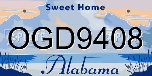 OGD9408 Alabama License Plate
