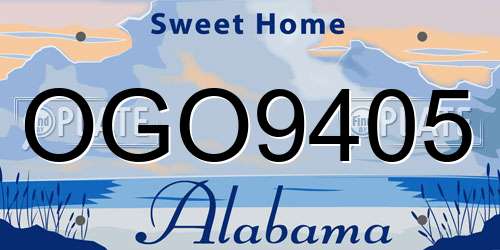 OGO9405 Alabama License Plate
