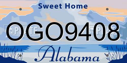 OGO9408 Alabama License Plate