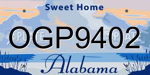 OGP9402 Alabama License Plate