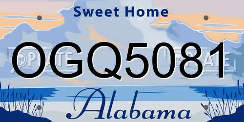 OGQ5081 Alabama License Plate