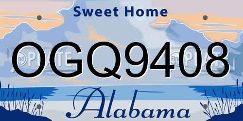 OGQ9408 Alabama License Plate