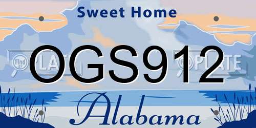 OGS912 Alabama License Plate