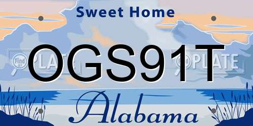 OGS91T Alabama License Plate