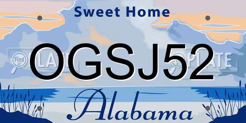 OGSJ52 Alabama License Plate