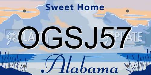OGSJ57 Alabama License Plate