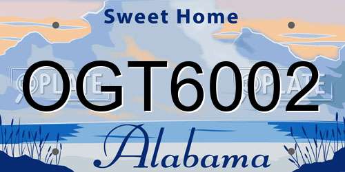 OGT6002 Alabama License Plate