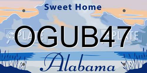 OGUB47 Alabama License Plate