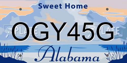 OGY45G Alabama License Plate