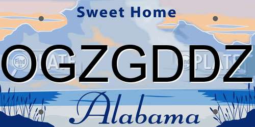 OGZGDDZ Alabama License Plate