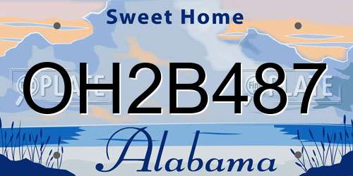 OH2B487 Alabama License Plate