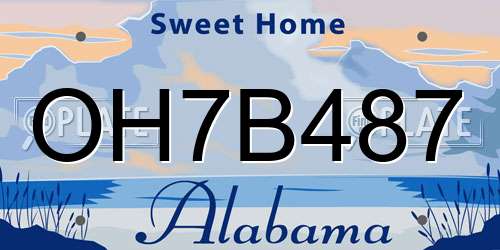 OH7B487 Alabama License Plate