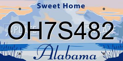 OH7S482 Alabama License Plate