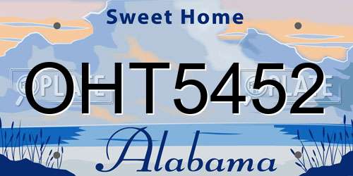 OHT5452 Alabama License Plate