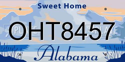 OHT8457 Alabama License Plate