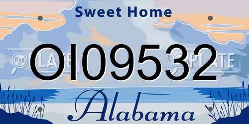 OI09532 Alabama License Plate