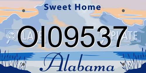 OI09537 Alabama License Plate