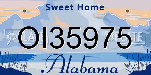 OI35975 Alabama License Plate