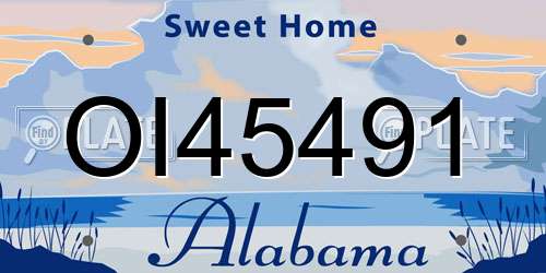 OI45491 Alabama License Plate