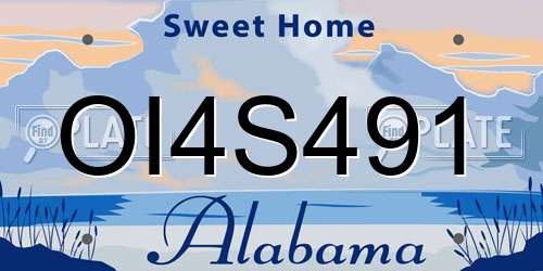 OI4S491 Alabama License Plate