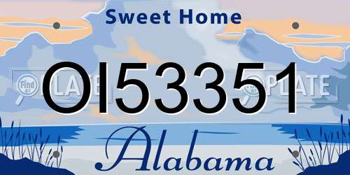 OI53351 Alabama License Plate