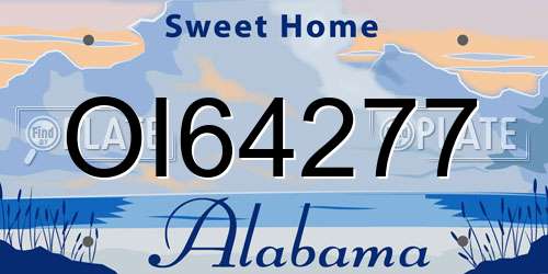 OI64277 Alabama License Plate