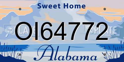 OI64772 Alabama License Plate