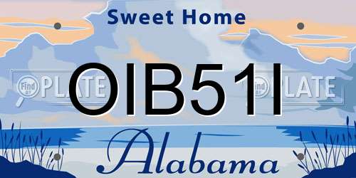 OIB51I Alabama License Plate