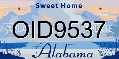 OID9537 Alabama License Plate