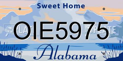OIE5975 Alabama License Plate