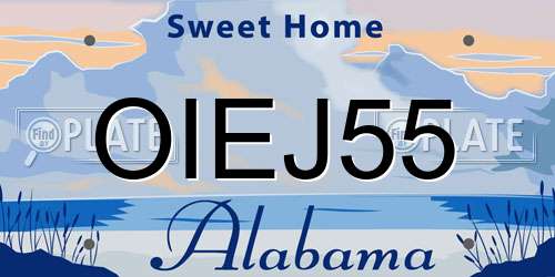 OIEJ55 Alabama License Plate