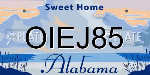 OIEJ85 Alabama License Plate