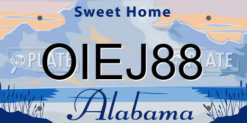 OIEJ88 Alabama License Plate