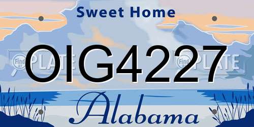 OIG4227 Alabama License Plate
