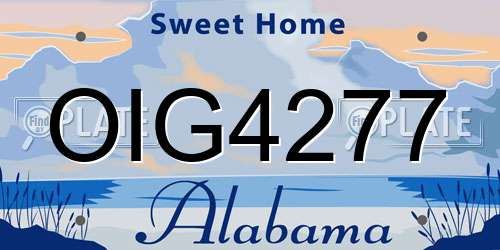 OIG4277 Alabama License Plate