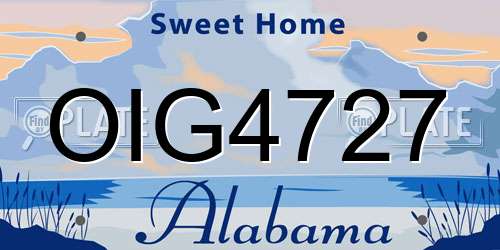 OIG4727 Alabama License Plate