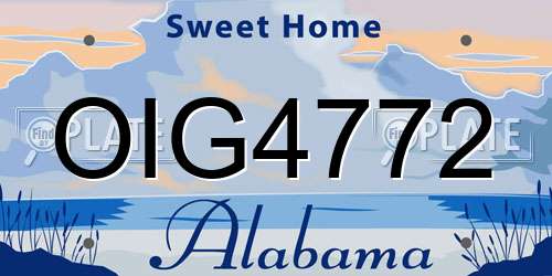 OIG4772 Alabama License Plate